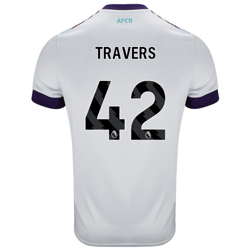 Kandiny Hombre Camiseta Mark Travers #42 Blanco Verde Púrpura 2ª Equipación 2024/25 La Camisa