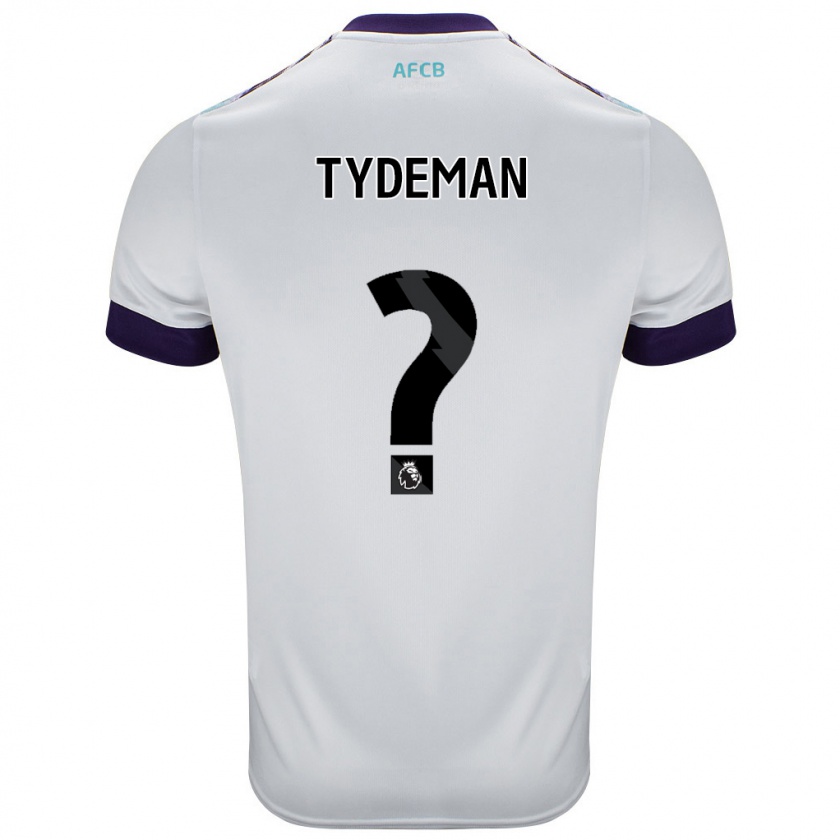 Kandiny Uomo Maglia Kian Tydeman #0 Bianco Verde Viola Kit Gara Away 2024/25 Maglietta