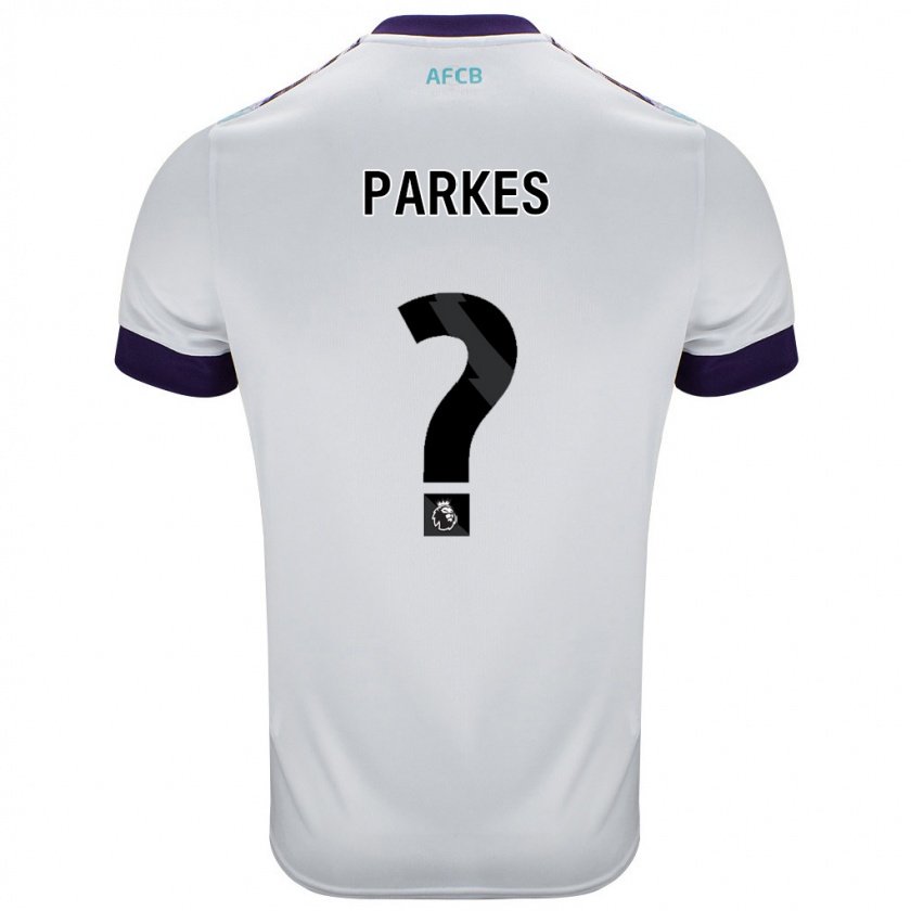 Kandiny Uomo Maglia Sonny Parkes #0 Bianco Verde Viola Kit Gara Away 2024/25 Maglietta