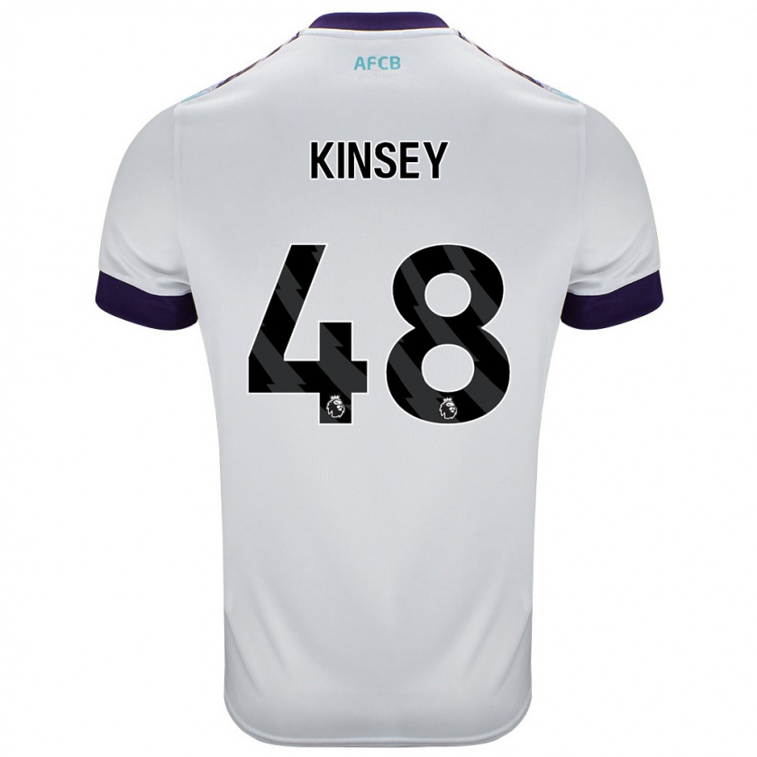 Kandiny Hombre Camiseta Max Kinsey #48 Blanco Verde Púrpura 2ª Equipación 2024/25 La Camisa