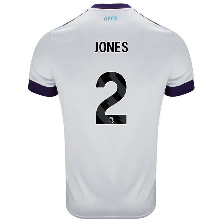 Kandiny Hombre Camiseta Abby Jones #2 Blanco Verde Púrpura 2ª Equipación 2024/25 La Camisa