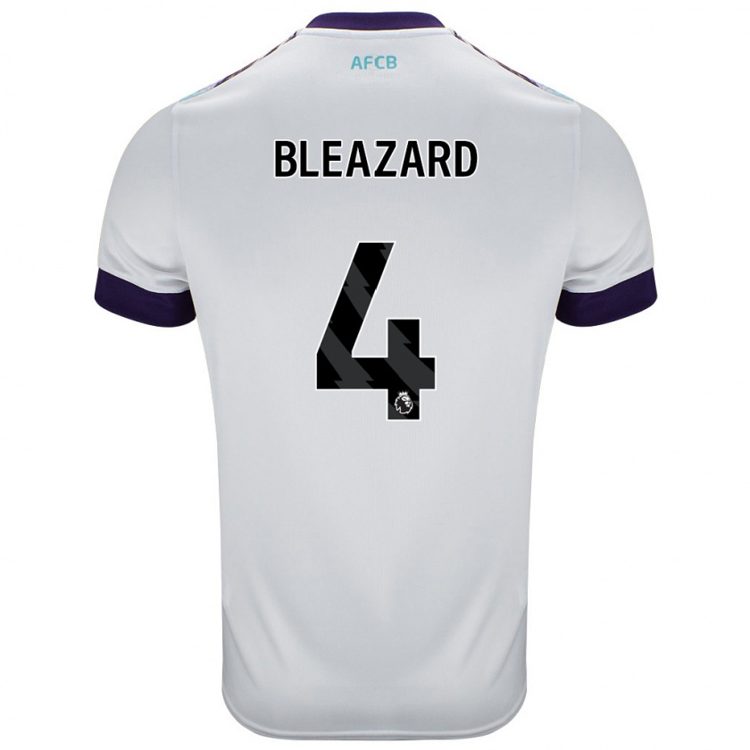 Kandiny Hombre Camiseta Helen Bleazard #4 Blanco Verde Púrpura 2ª Equipación 2024/25 La Camisa