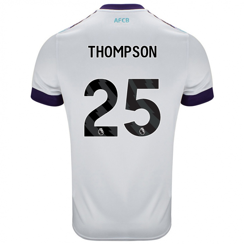 Kandiny Hombre Camiseta Kenni Thompson #25 Blanco Verde Púrpura 2ª Equipación 2024/25 La Camisa