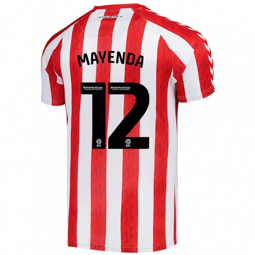 Kandiny Mujer Camiseta Eliezer Mayenda #12 Rojo Blanco 1ª Equipación 2024/25 La Camisa