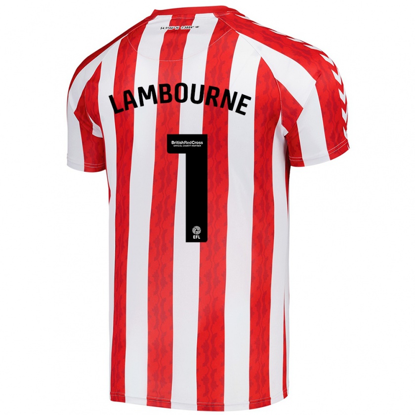 Kandiny Mujer Camiseta Demi Lambourne #1 Rojo Blanco 1ª Equipación 2024/25 La Camisa