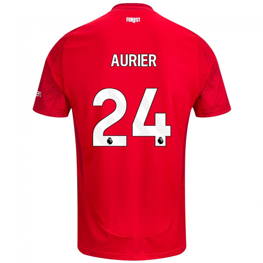 Kandiny Mujer Camiseta Serge Aurier #24 Rojo Blanco 1ª Equipación 2024/25 La Camisa México