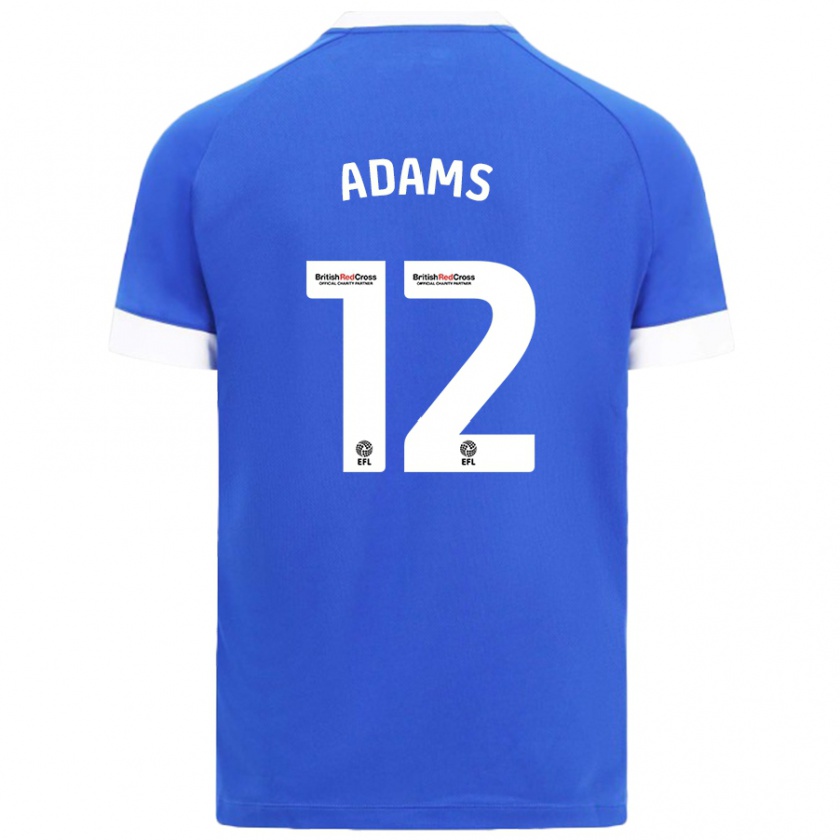 Kandiny Dames Kelly Adams #12 Hemelsblauw Thuisshirt Thuistenue 2024/25 T-Shirt