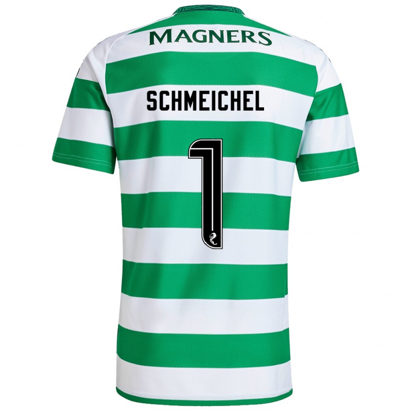 Kandiny Dames Kasper Schmeichel #1 Groen Wit Thuisshirt Thuistenue 2024/25 T-Shirt