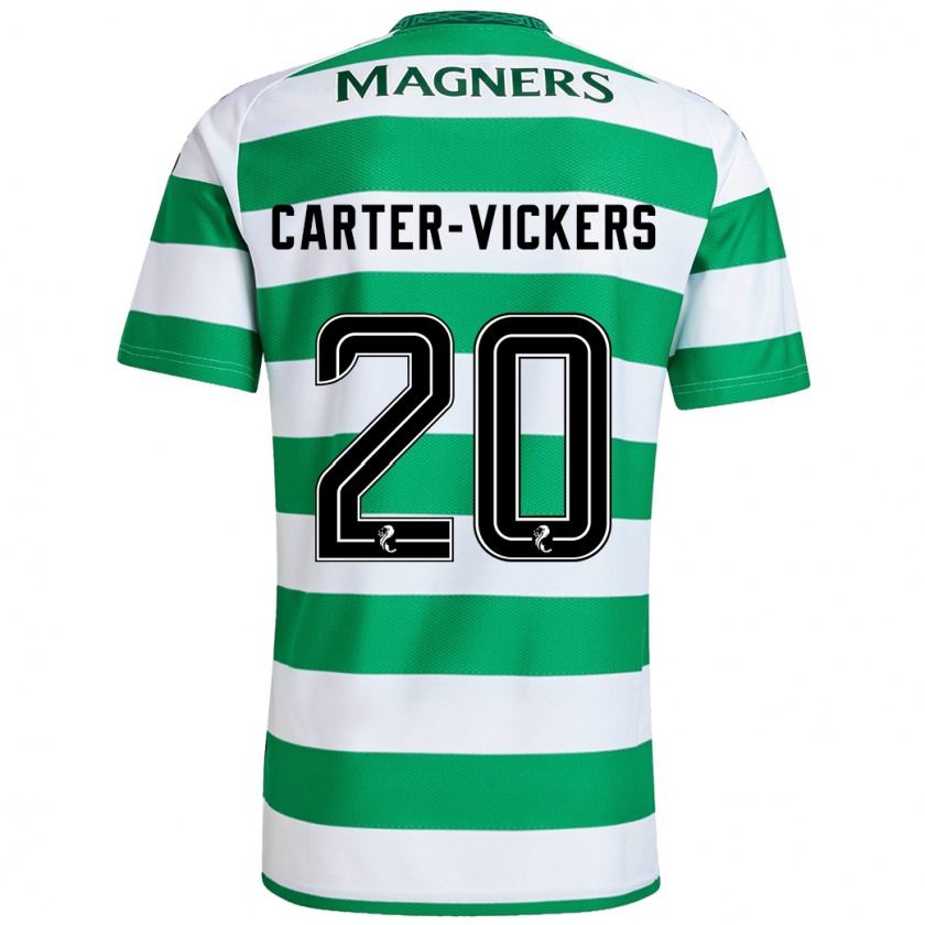 Kandiny Mujer Camiseta Cameron Carter-Vickers #20 Verde Blanco 1ª Equipación 2024/25 La Camisa