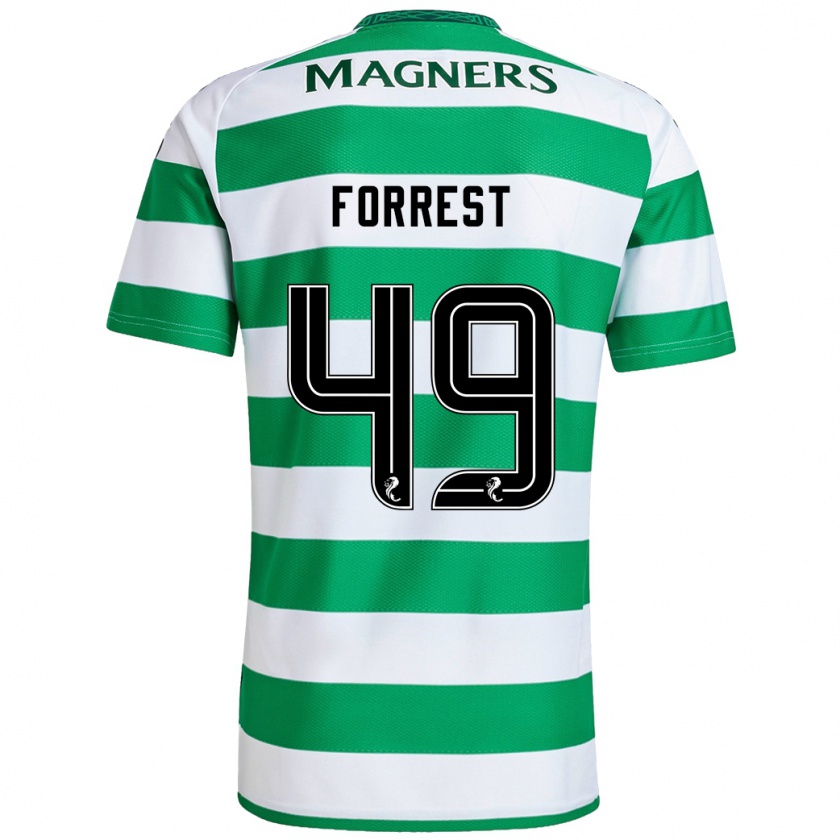 Kandiny Mujer Camiseta James Forrest #49 Verde Blanco 1ª Equipación 2024/25 La Camisa