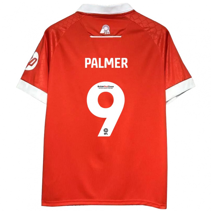 Kandiny Dames Ollie Palmer #9 Rood Wit Thuisshirt Thuistenue 2024/25 T-Shirt