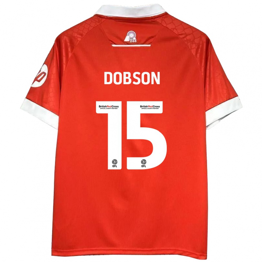 Kandiny Dames George Dobson #15 Rood Wit Thuisshirt Thuistenue 2024/25 T-Shirt