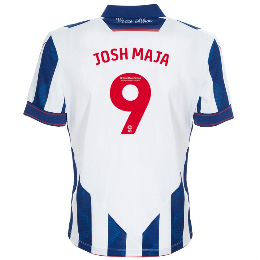 Kandiny Dames Josh Maja #9 Wit Donkerblauw Thuisshirt Thuistenue 2024/25 T-Shirt