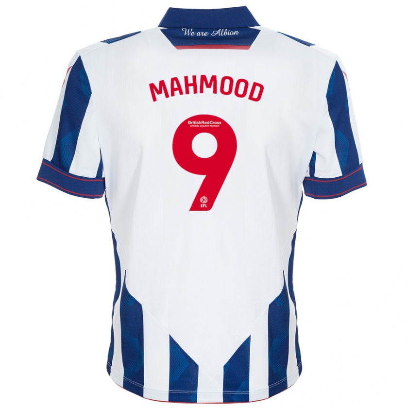 Kandiny Dames Mariam Mahmood #9 Wit Donkerblauw Thuisshirt Thuistenue 2024/25 T-Shirt