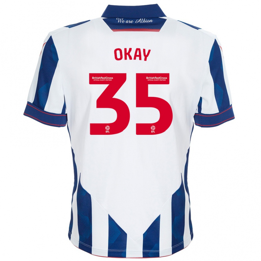 Kandiny Donna Maglia Okay Yokuşlu #35 Bianco Blu Scuro Kit Gara Home 2024/25 Maglietta