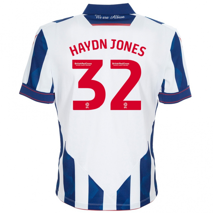 Kandiny Dames Mackenzie Haydn-Jones #32 Wit Donkerblauw Thuisshirt Thuistenue 2024/25 T-Shirt