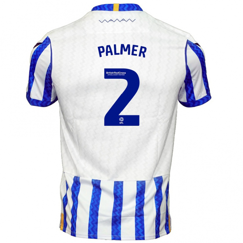 Kandiny Donna Maglia Liam Palmer #2 Blu Bianco Kit Gara Home 2024/25 Maglietta