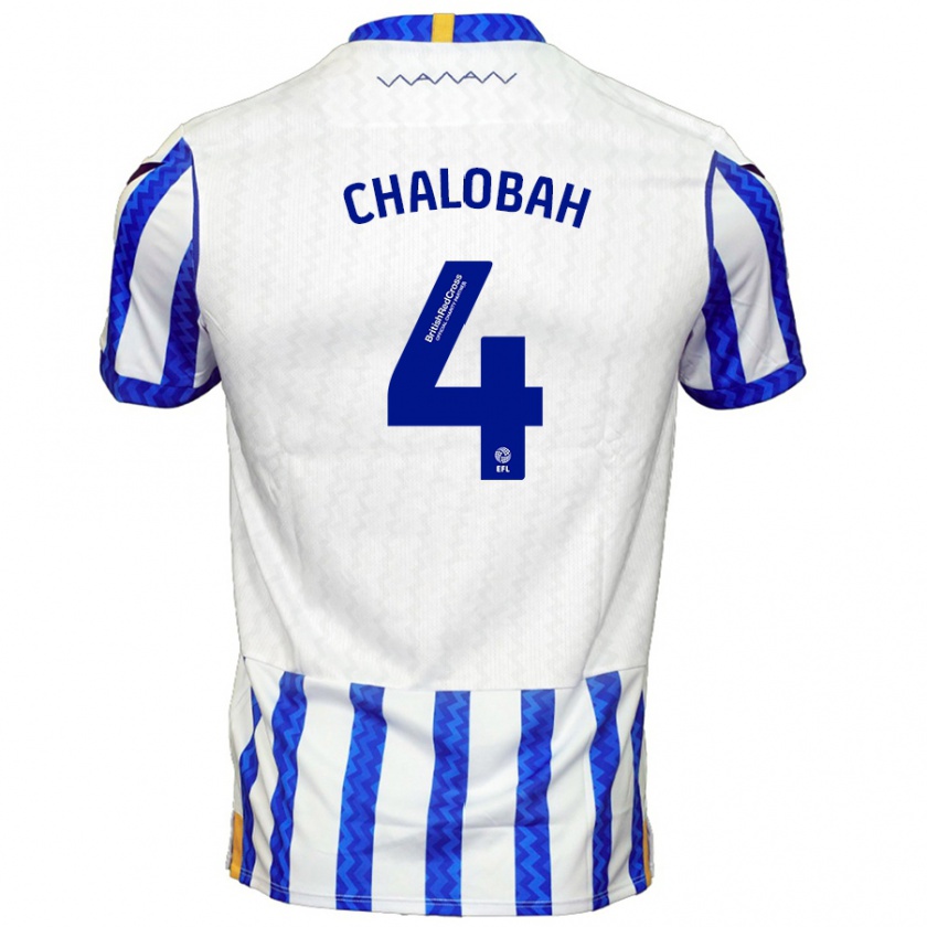 Kandiny Donna Maglia Nathaniel Chalobah #4 Blu Bianco Kit Gara Home 2024/25 Maglietta