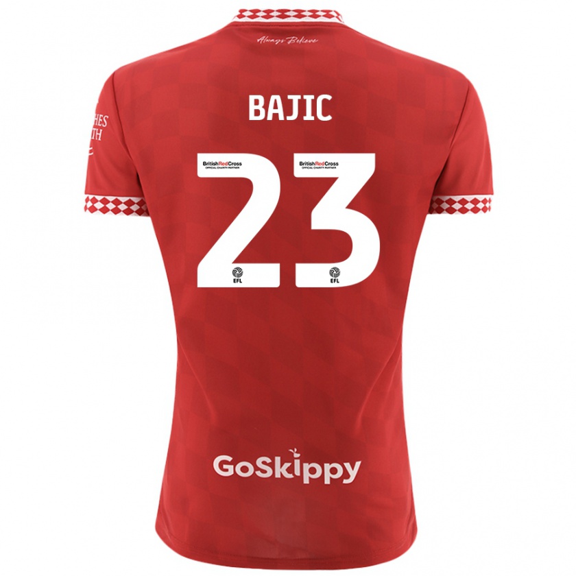 Kandiny Donna Maglia Stefan Bajic #23 Rosso Kit Gara Home 2024/25 Maglietta