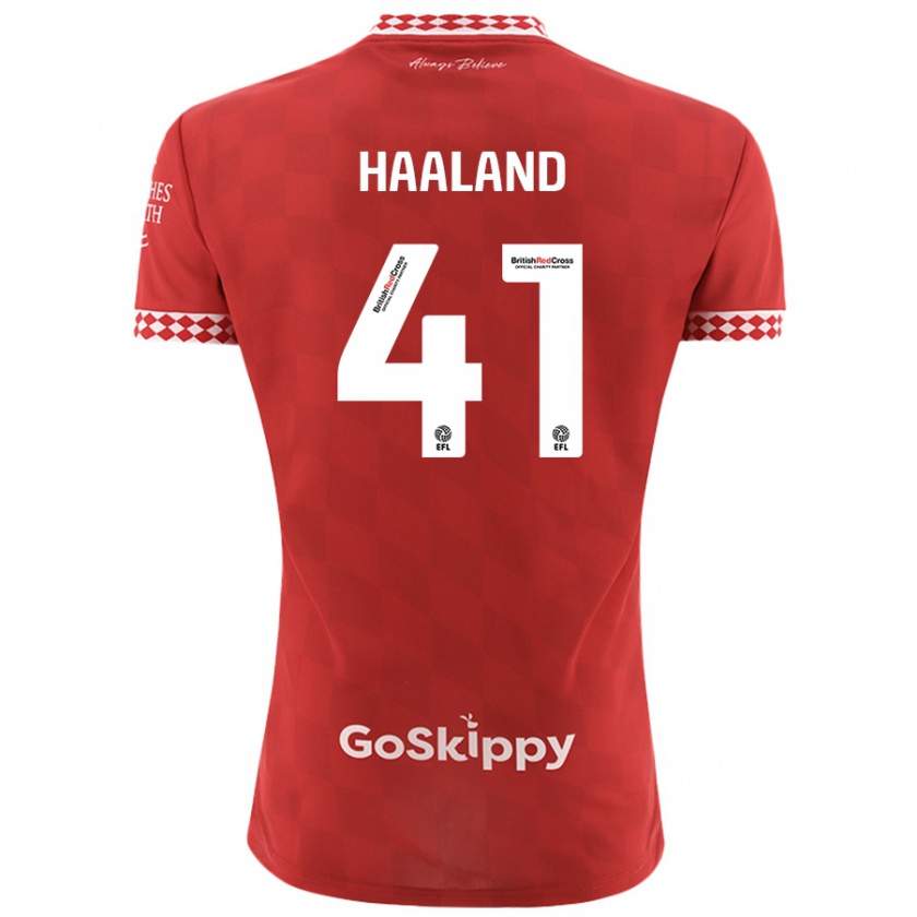 Kandiny Damen Benedicte Haaland #41 Rot Heimtrikot Trikot 2024/25 T-Shirt Österreich