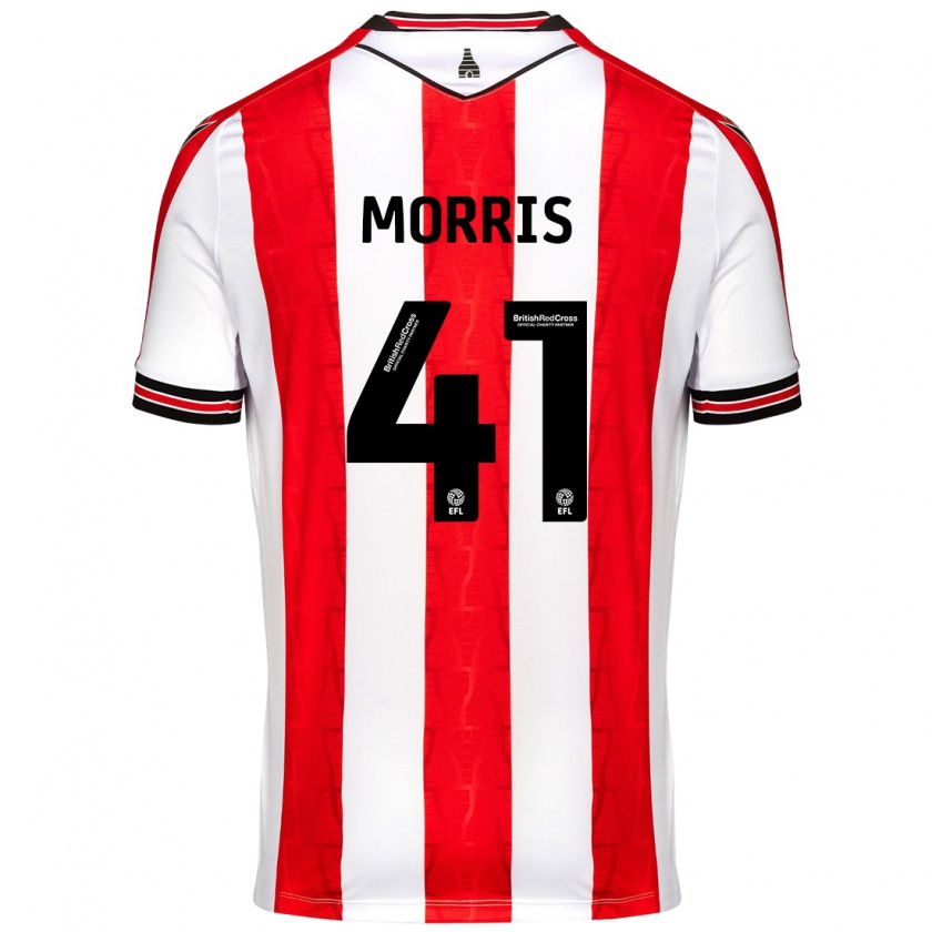 Kandiny Dames Scott Morris #41 Rood Wit Thuisshirt Thuistenue 2024/25 T-Shirt