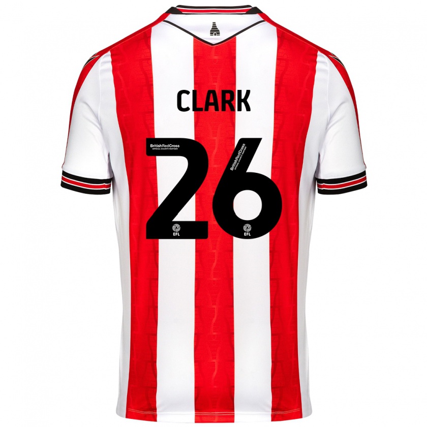 Kandiny Donna Maglia Ciaran Clark #26 Rosso Bianco Kit Gara Home 2024/25 Maglietta