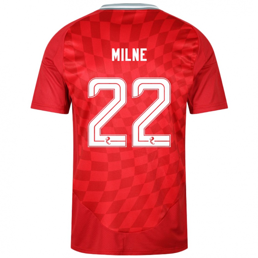 Kandiny Mujer Camiseta Jack Milne #22 Rojo 1ª Equipación 2024/25 La Camisa