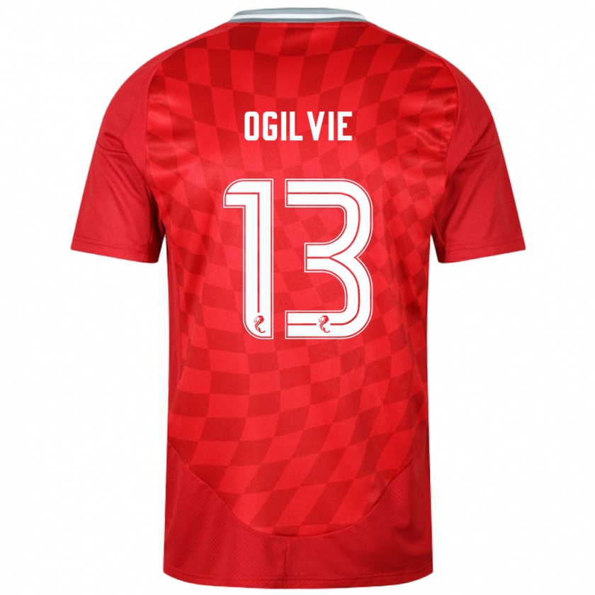 Kandiny Dames Francesca Ogilvie #13 Rood Thuisshirt Thuistenue 2024/25 T-Shirt