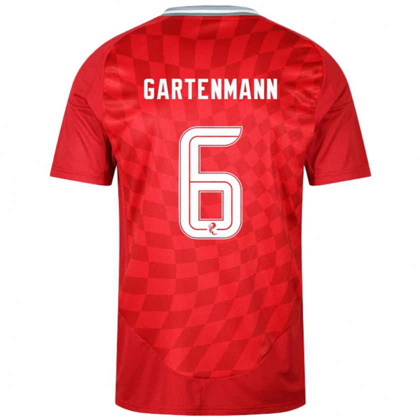 Kandiny Dames Stefan Gartenmann #6 Rood Thuisshirt Thuistenue 2024/25 T-Shirt