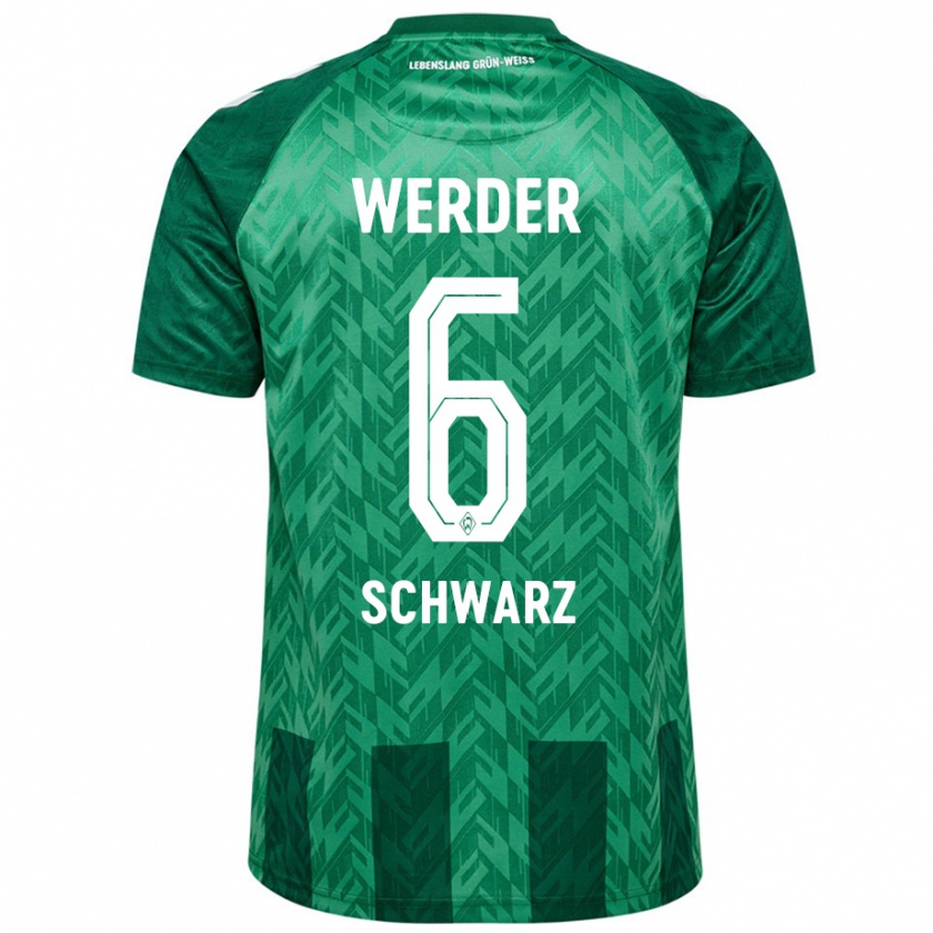 Kandiny Dames Ricardo-Felipe Schwarz #6 Groen Thuisshirt Thuistenue 2024/25 T-Shirt