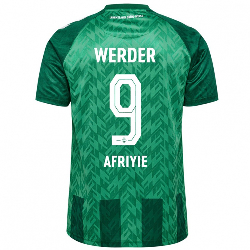 Kandiny Donna Maglia Neal Afriyie #9 Verde Kit Gara Home 2024/25 Maglietta