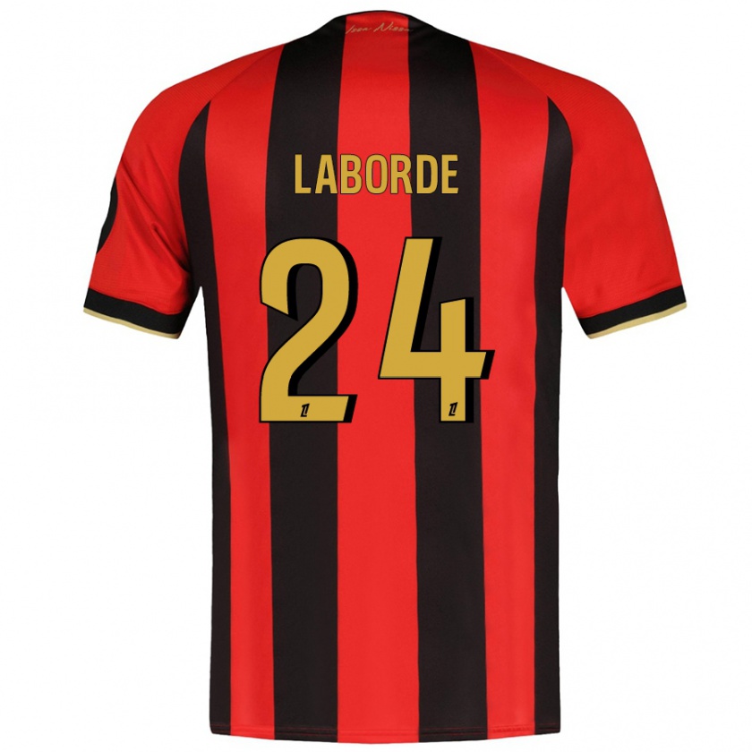 Kandiny Mujer Camiseta Gaëtan Laborde #24 Rojo Negro 1ª Equipación 2024/25 La Camisa