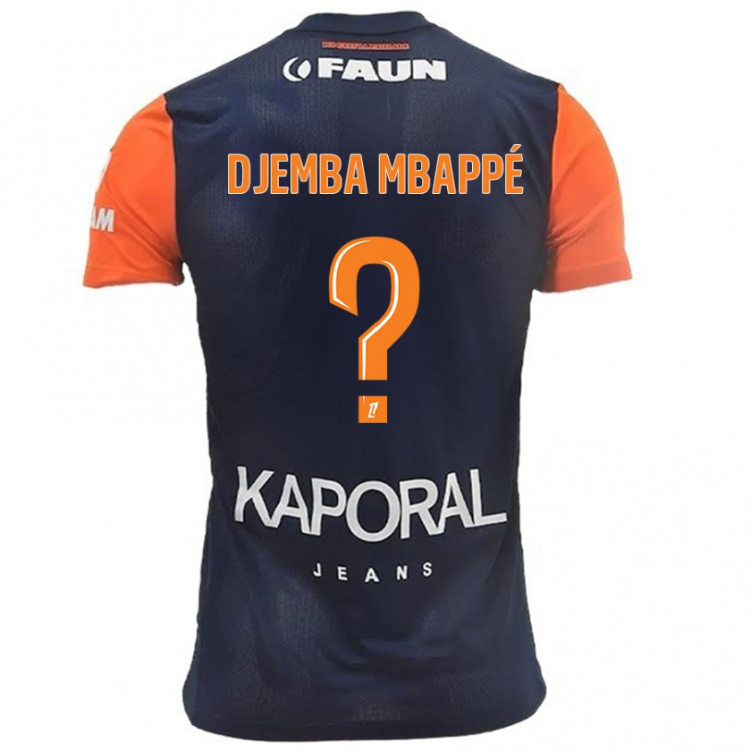 Kandiny Dames Yvan Djemba Mbappé #0 Marineblauw Oranje Thuisshirt Thuistenue 2024/25 T-Shirt