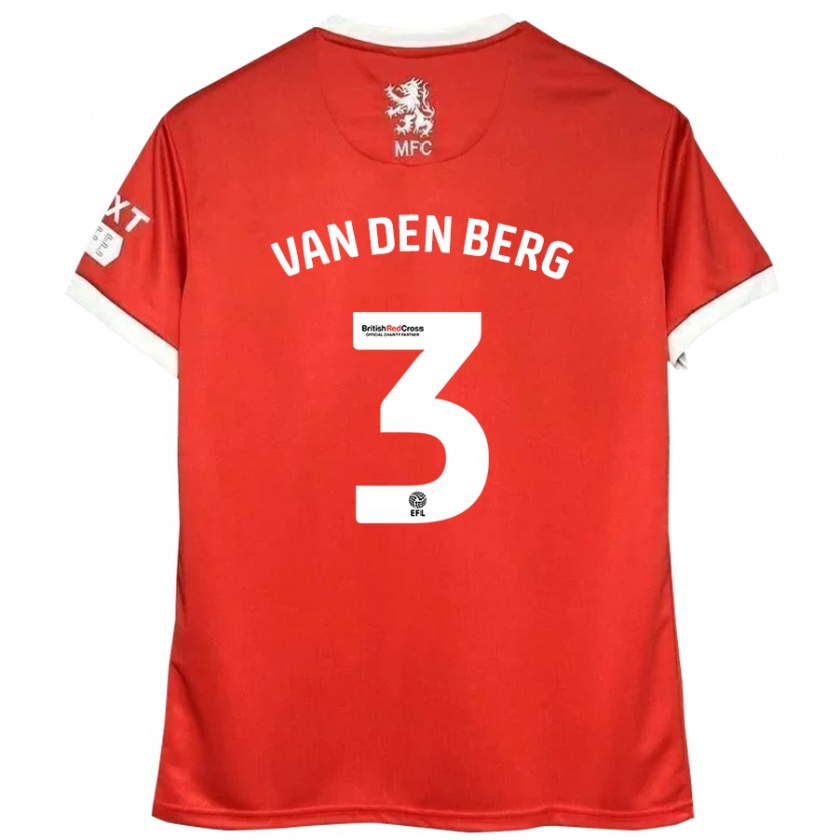 Kandiny Donna Maglia Rav Van Den Berg #3 Rosso Bianco Kit Gara Home 2024/25 Maglietta