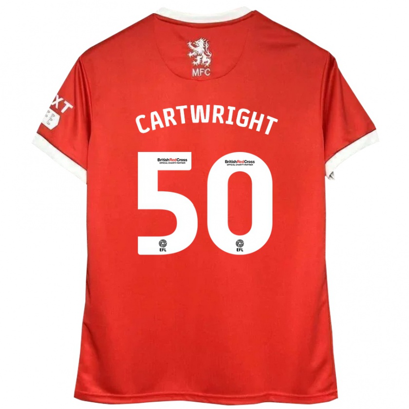 Kandiny Donna Maglia Fin Cartwright #50 Rosso Bianco Kit Gara Home 2024/25 Maglietta