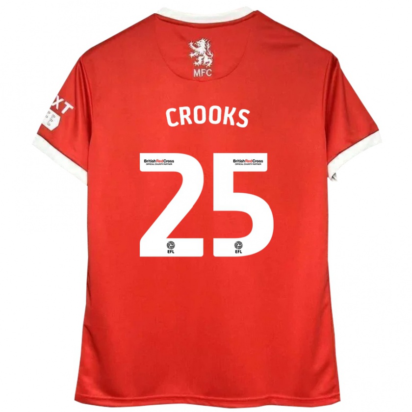 Kandiny Donna Maglia Matt Crooks #25 Rosso Bianco Kit Gara Home 2024/25 Maglietta