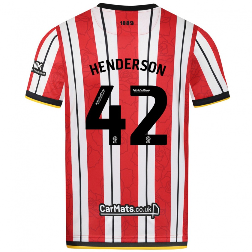 Kandiny Dames Peyton Henderson #42 Rood Witte Strepen Thuisshirt Thuistenue 2024/25 T-Shirt