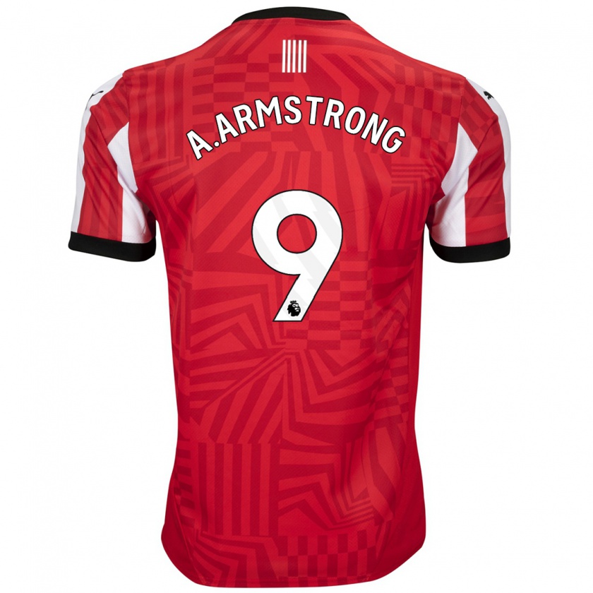 Kandiny Mujer Camiseta Adam Armstrong #9 Rojo Blanco 1ª Equipación 2024/25 La Camisa