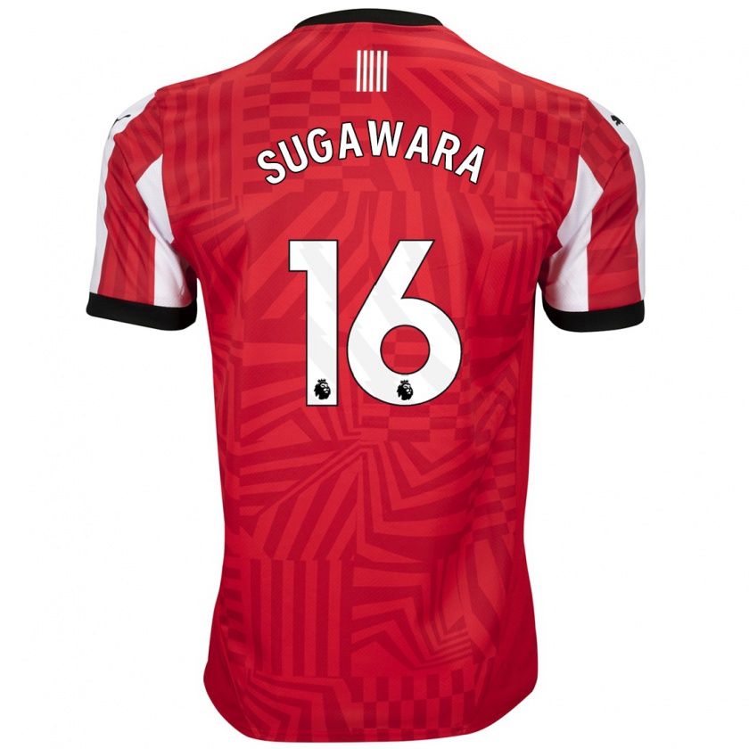 Kandiny Donna Maglia Yukinari Sugawara #16 Rosso Bianco Kit Gara Home 2024/25 Maglietta