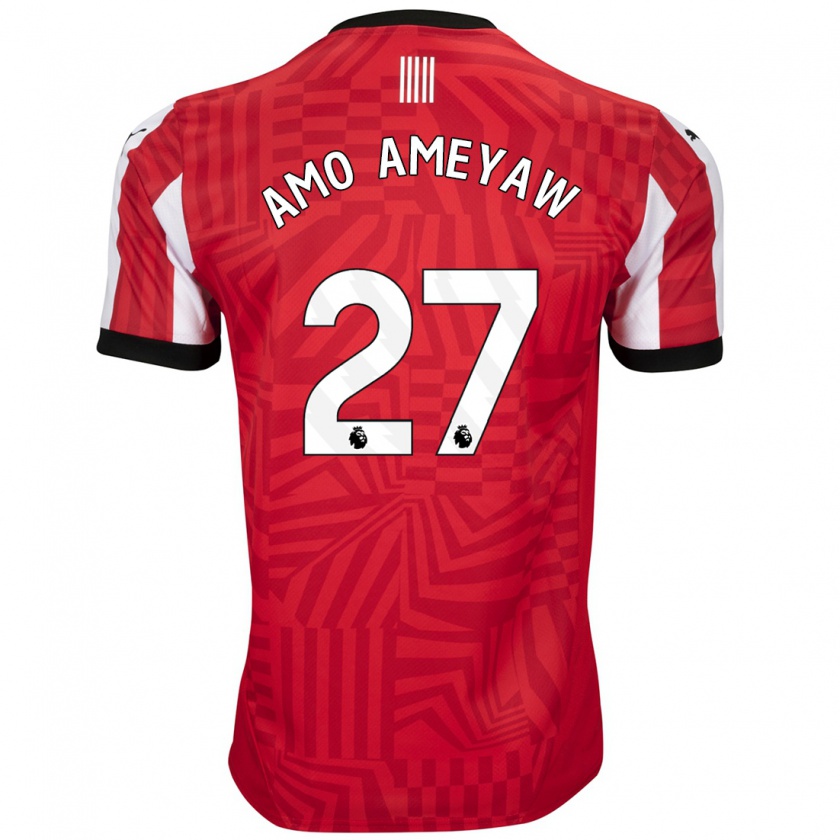 Kandiny Dames Samuel Amo-Ameyaw #27 Rood Wit Thuisshirt Thuistenue 2024/25 T-Shirt België