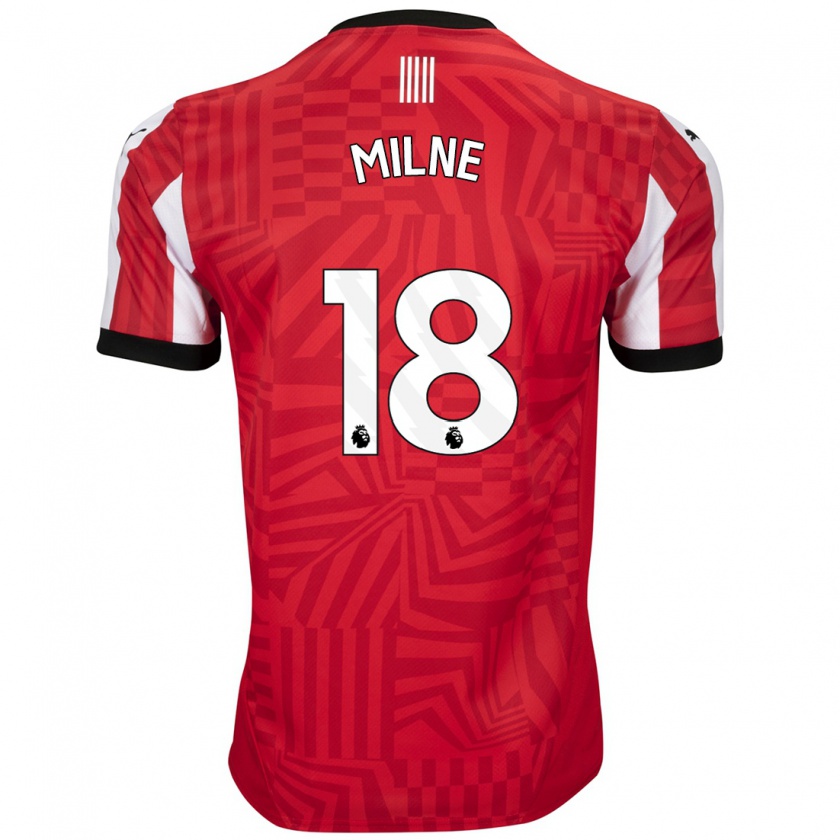 Kandiny Mujer Camiseta Izzy Milne #18 Rojo Blanco 1ª Equipación 2024/25 La Camisa