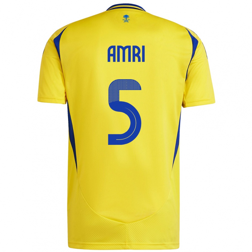 Kandiny Mujer Camiseta Abdulelah Al-Amri #5 Amarillo Azul 1ª Equipación 2024/25 La Camisa