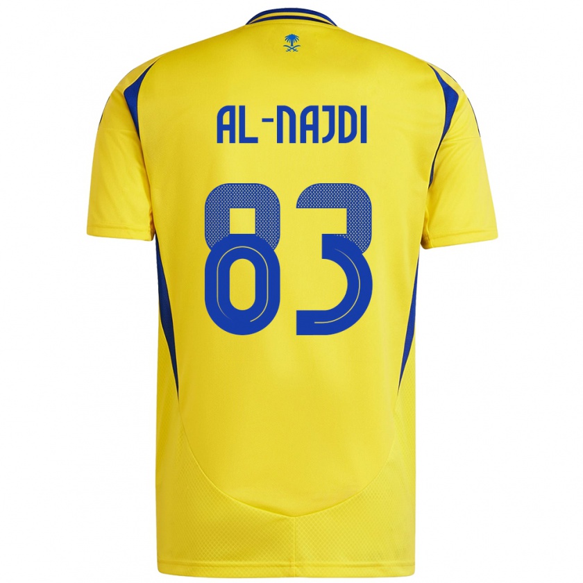 Kandiny Dames Salem Al-Najdi #83 Geel Blauw Thuisshirt Thuistenue 2024/25 T-Shirt België