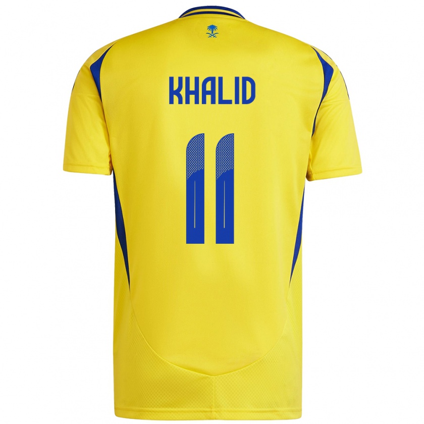 Kandiny Dames Khalid Al-Ghannam #11 Geel Blauw Thuisshirt Thuistenue 2024/25 T-Shirt België