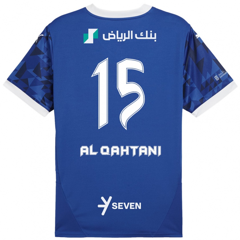 Kandiny Mujer Camiseta Mohammed Al-Qahtani #15 Azul Oscuro Blanco 1ª Equipación 2024/25 La Camisa México