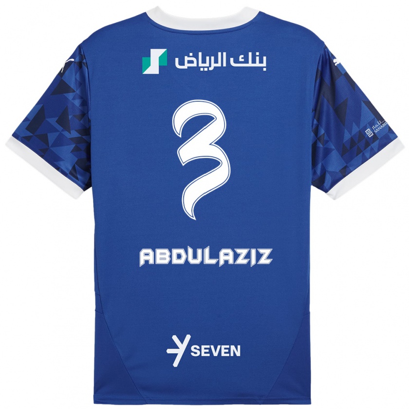 Kandiny Mujer Camiseta Al Jawhara Abdulaziz #3 Azul Oscuro Blanco 1ª Equipación 2024/25 La Camisa México