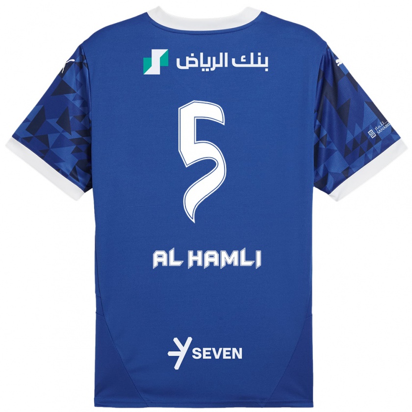 Kandiny Dames Noura Al-Hamli #5 Donkerblauw Wit Thuisshirt Thuistenue 2024/25 T-Shirt België