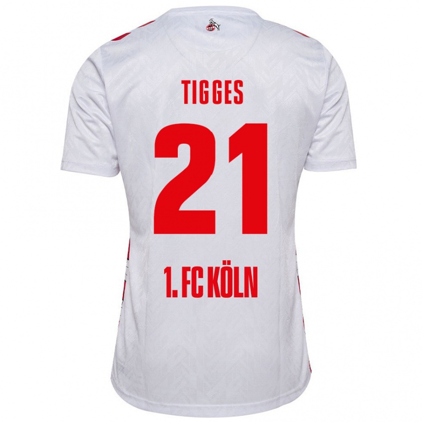 Kandiny Dames Steffen Tigges #21 Wit Rood Thuisshirt Thuistenue 2024/25 T-Shirt België