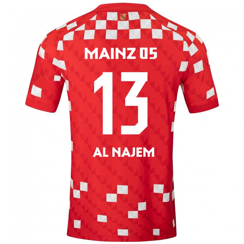 Kandiny Mujer Camiseta Salma Al Najem #13 Blanco Rojo 1ª Equipación 2024/25 La Camisa