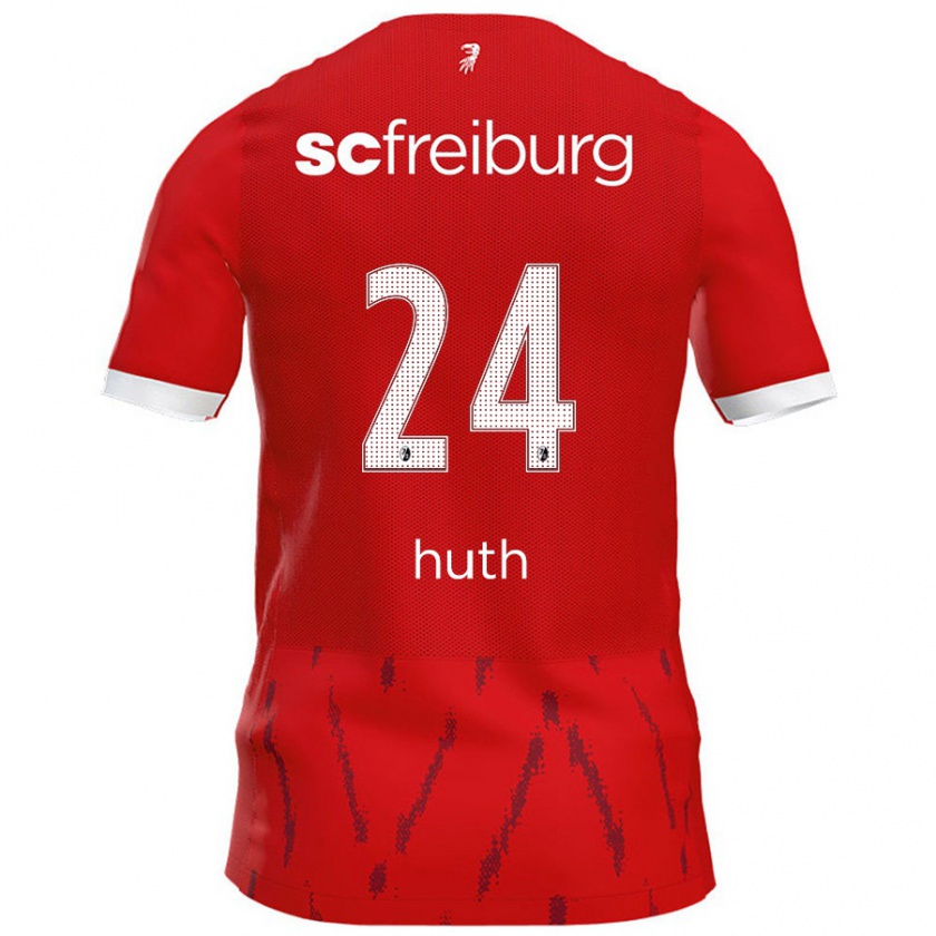 Kandiny Mujer Camiseta Jannik Huth #24 Rojo 1ª Equipación 2024/25 La Camisa